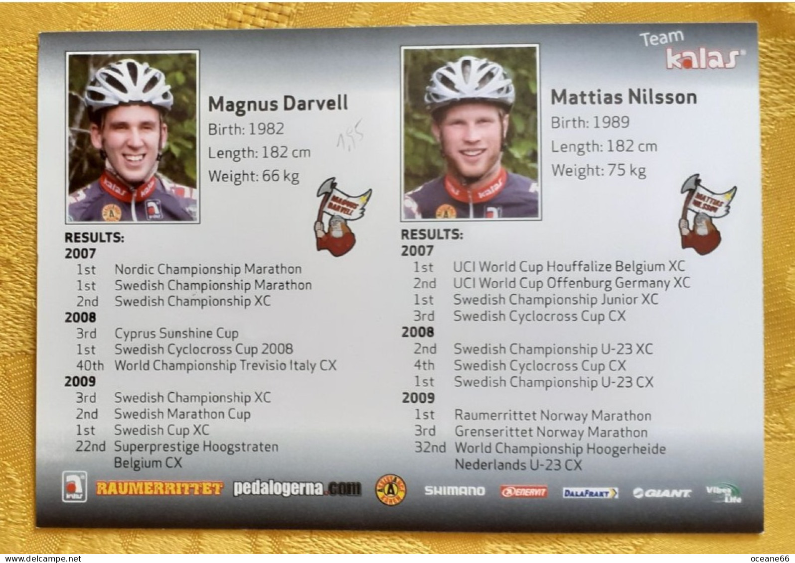 Magnus Darvell Et Mattias Nilsson Team Kalas - Radsport