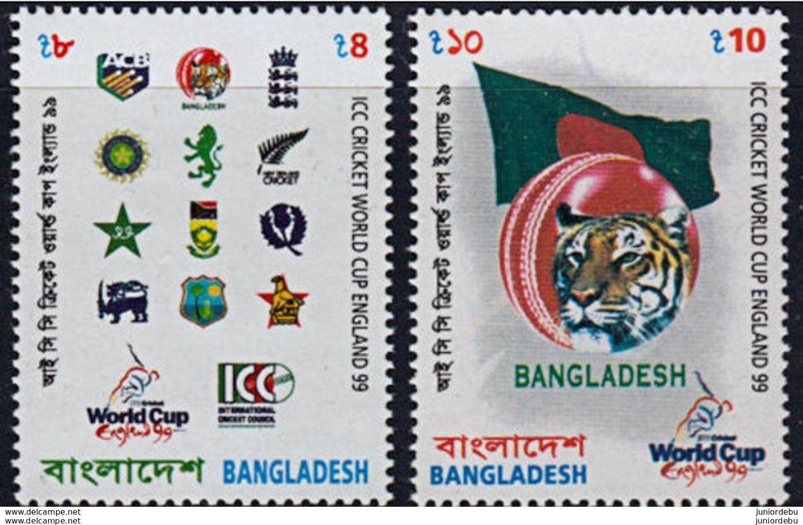 Bangladesh - 1999 - ICC Cricket World Cup -  Set Of 2 - MNH. ( CP 25 ) ( OL 24/03/2019 ) - Bangladesh