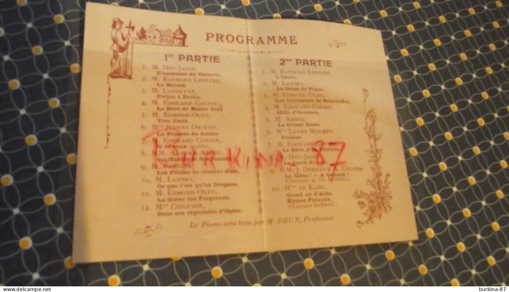 Programe De La Jeunesse Républicaine Et Patriote, Mai 1901, Avenue Du Maine - Programmes