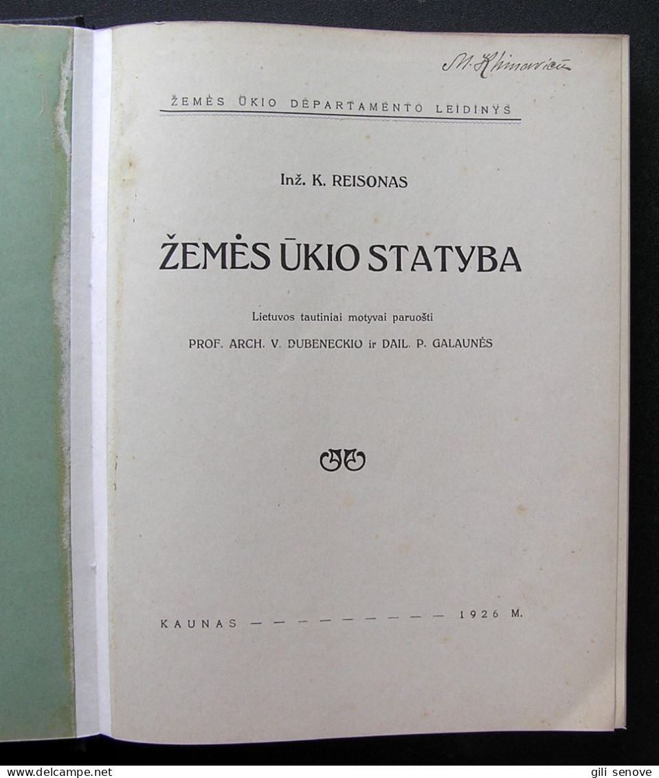 Lithuanian Book / Žemės ūkio Statyba By Reisonas 1926 - Libri Vecchi E Da Collezione