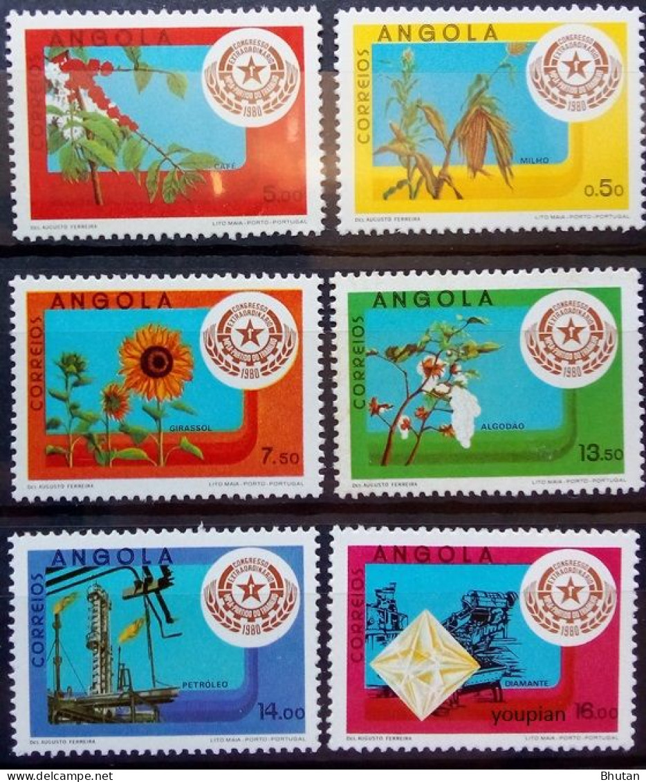 Angola 1980, 1st MPLA Congress, MNH Stamps Set - Angola