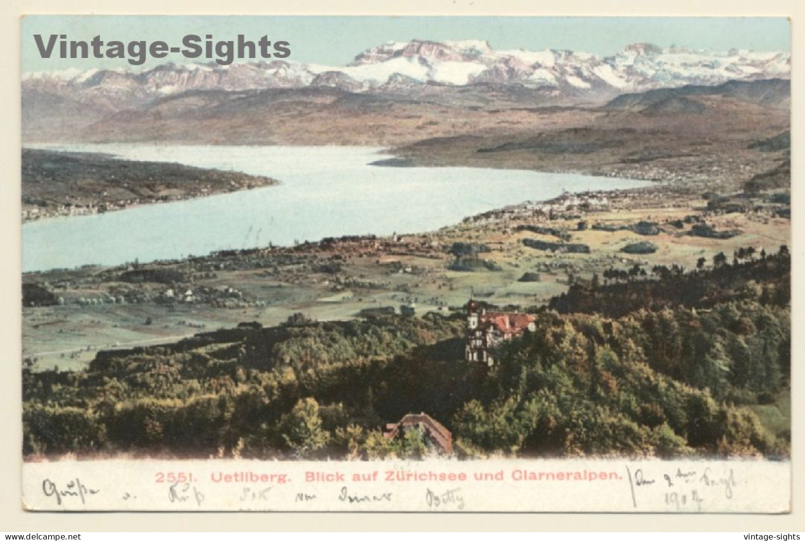 Uetliberg / Switzerland: Blick Auf Zürichsee Und Glarneralpen (Vintage PC 1907) - Sonstige & Ohne Zuordnung