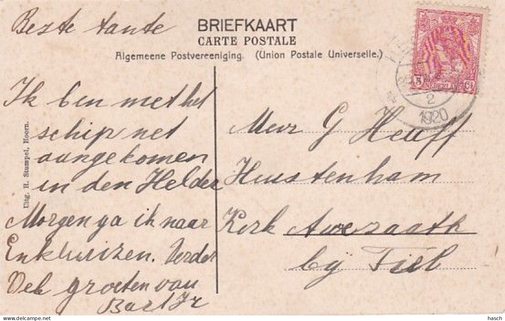 1887	152	Hoorn, Binnenhaven (poststempel 1920) - Hoorn