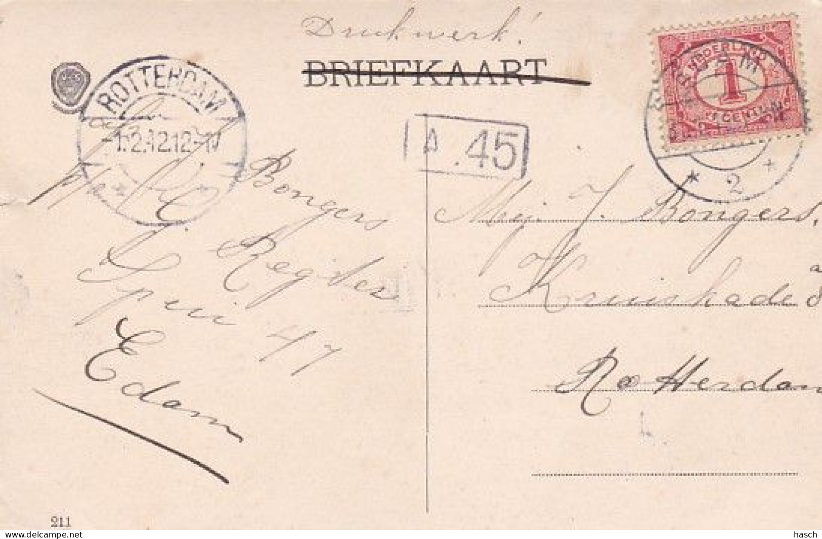 1887	21	Edam, Schepenmakersdijk (poststempel 1912) - Edam