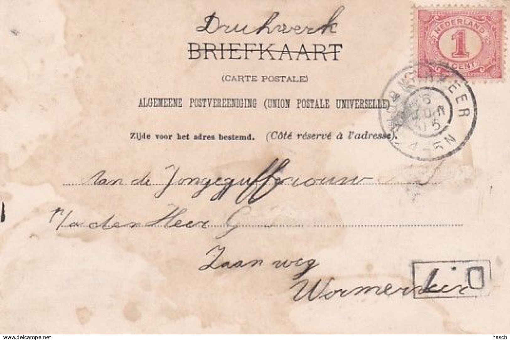 1887	26	Wormerveer, Marktstraat (poststempel 1905) - Wormerveer