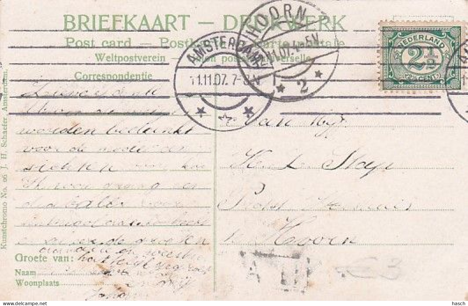 1887	9	Hilversum, Kerkbrink (poststempel 1907) - Hilversum