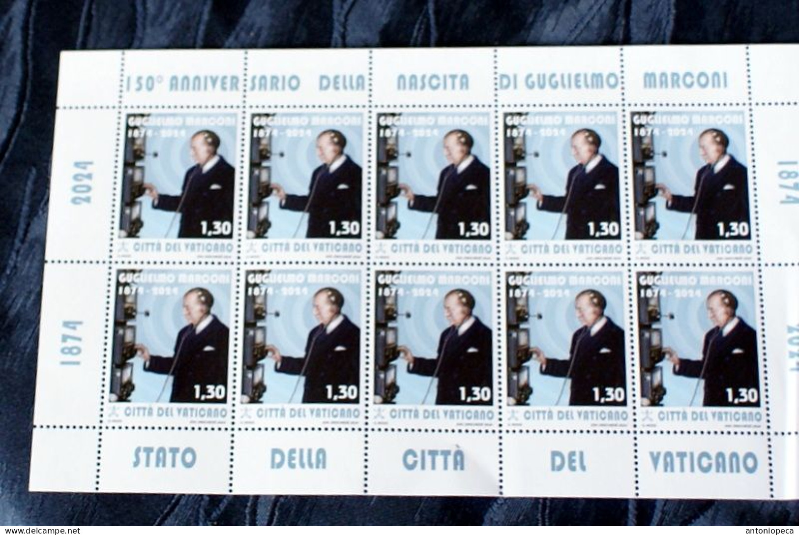 VATICAN 2024 GUGLIELMO MARCONI 150 ANNIVERSARY SHEET OF 10 MNH** - Unused Stamps