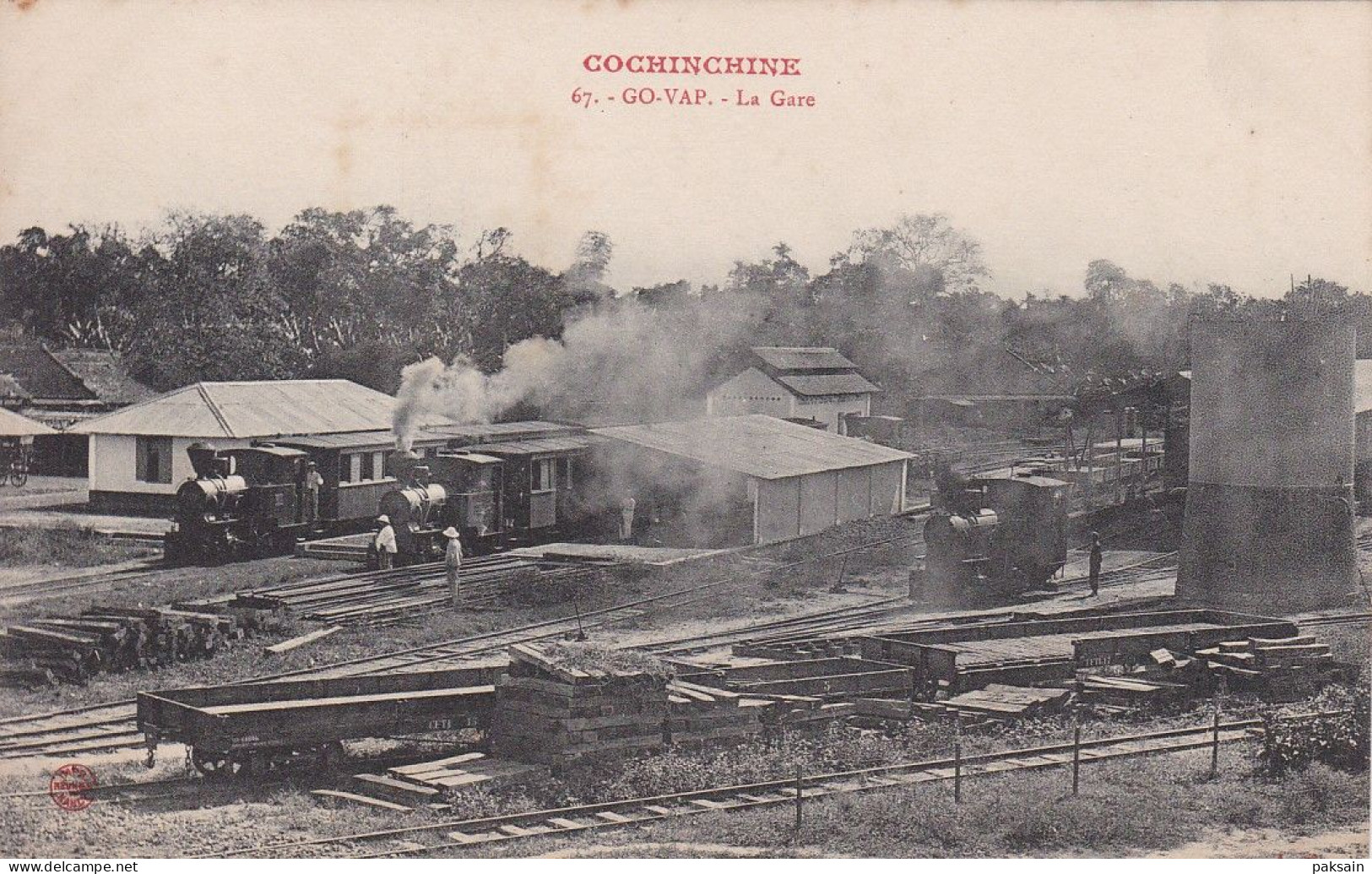 Saigon GO-VAP-  LA GARE Vietnam Cochinchine Indochine Train Chemin De Fer Indochinois Railway Locomotive Asie - Vietnam