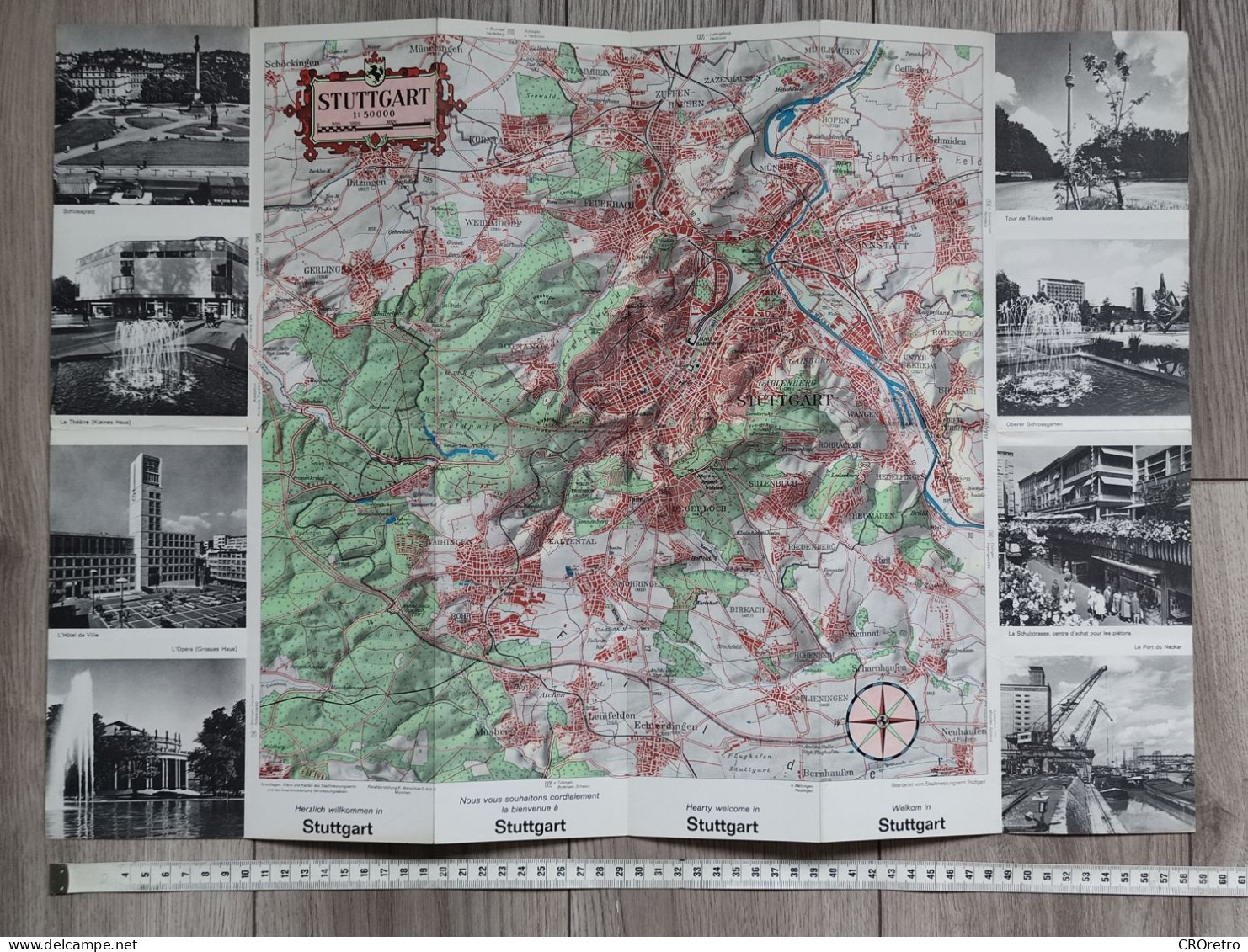 STUTTGART - GERMANY, Vintage Map, Tourism Brochure, Prospect, Guide (pro3) - Dépliants Touristiques