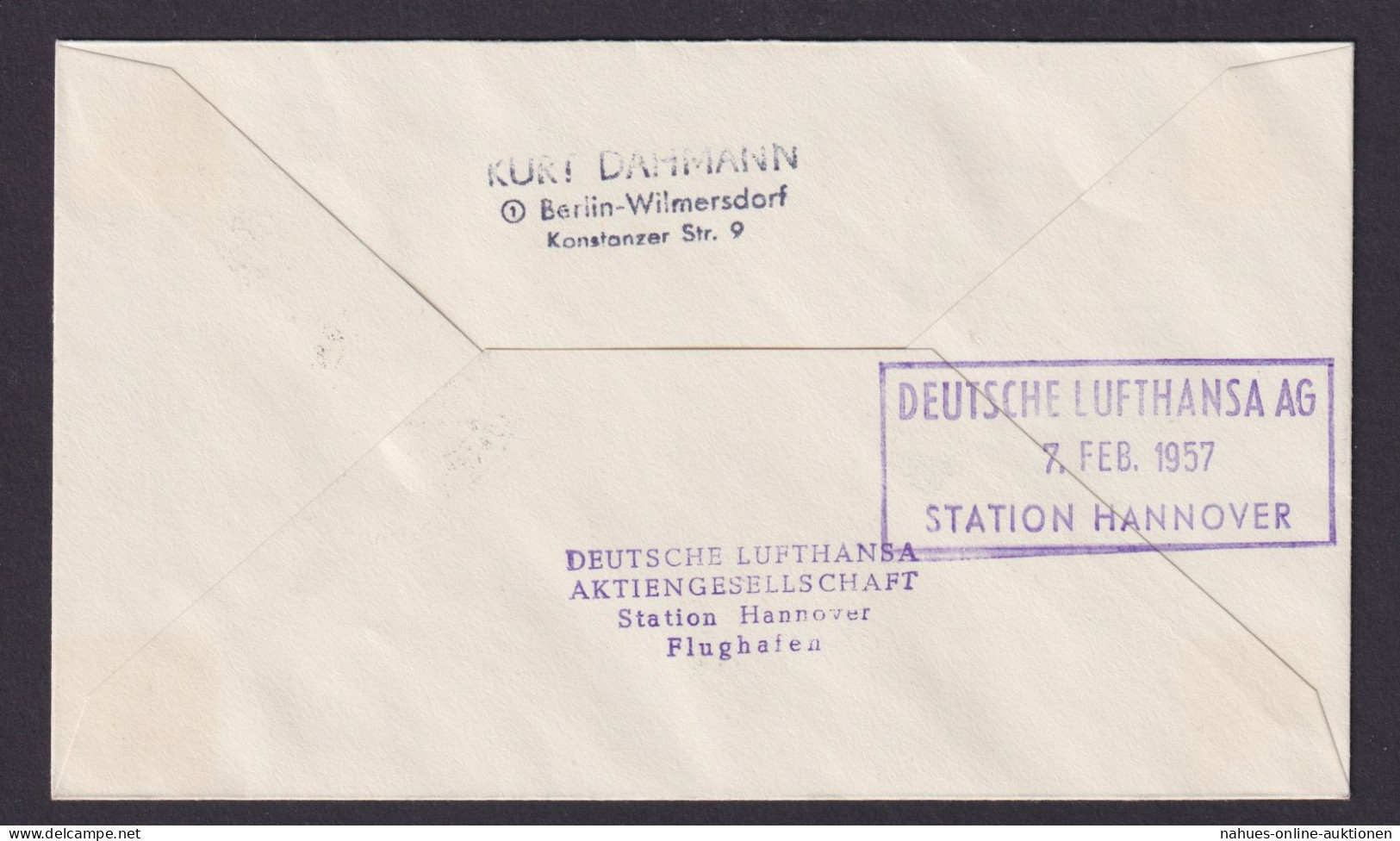 Flugpost Brief Air Mail Bund MIF Heuss U.a. Luthansa München Hannover 2.1.1957 - Covers & Documents