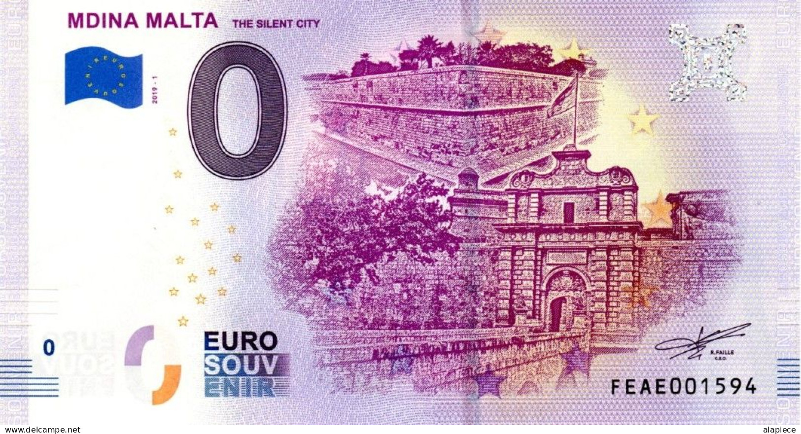 Billet Touristique - 0 Euro - Malte - Mdina Malta (2019-1) - Privatentwürfe