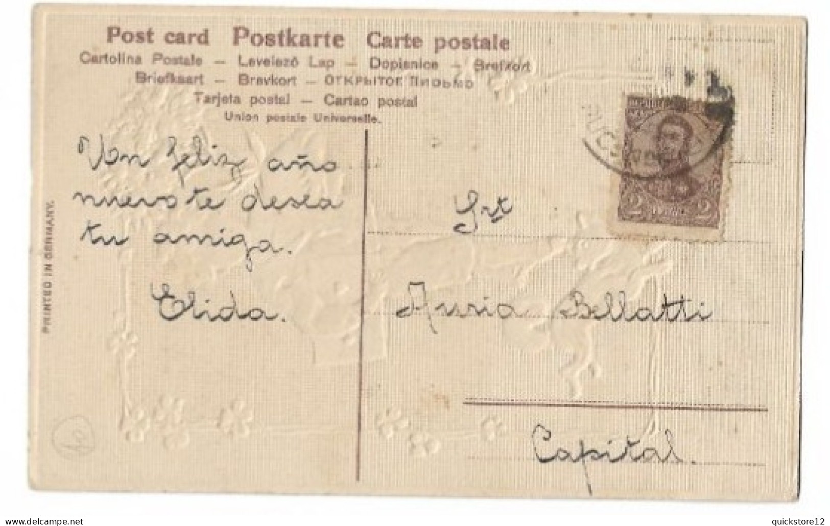 Antigua Postal Romantica. Niño Con Carta Y Flores.    - 7526 - Sonstige & Ohne Zuordnung