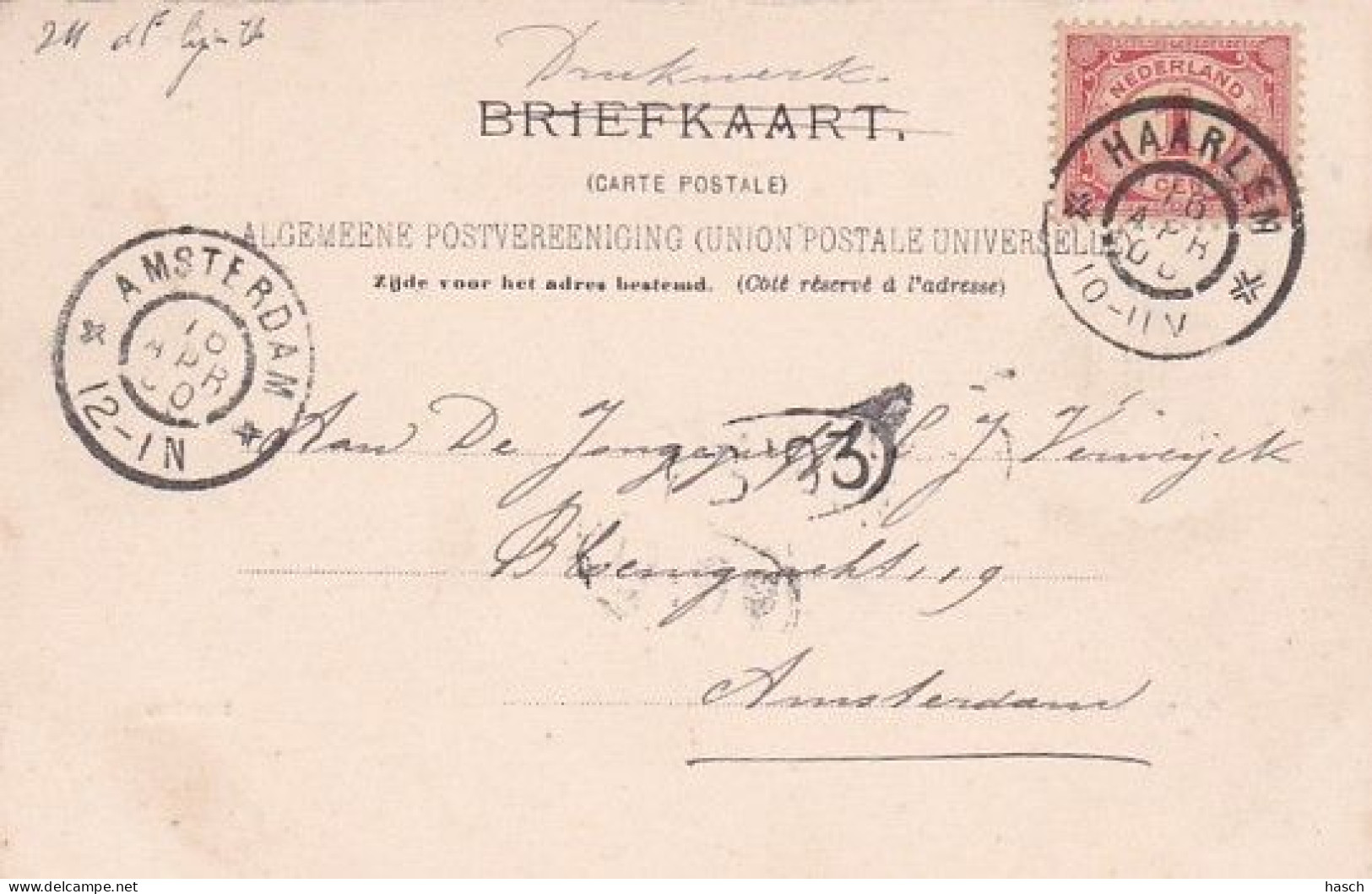 1889	107	Haarlem, Spanjaardslaan (poststempel 1900) - Haarlem