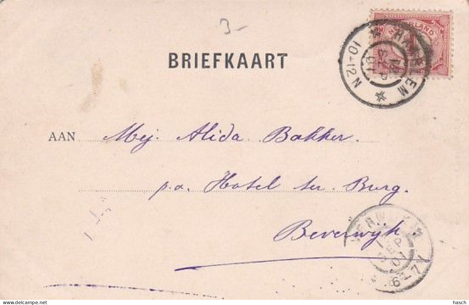 1889	61	Haarlem, ’t Spaarne (poststempel 1901)(zie Hoeken) - Haarlem