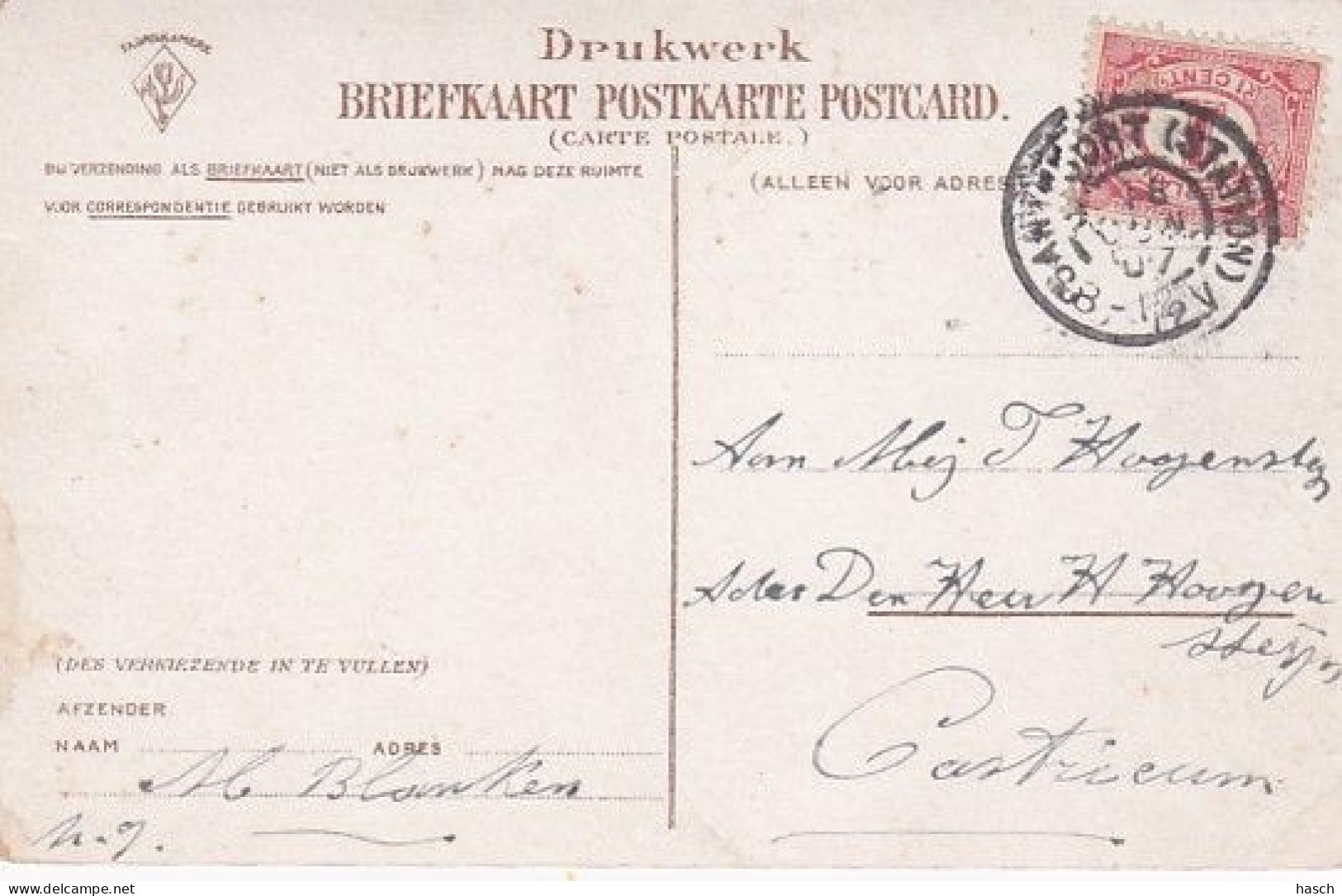 188919Overveen, Huis Elswoud (poststempel 1907)(zie Hoeken) - Other & Unclassified