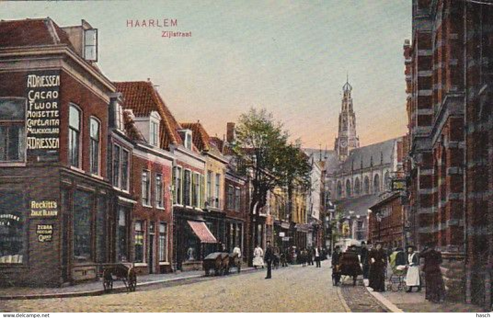 1889	10	Haarlem, Zijlstraat (zie Reclame)(poststempel 1908) - Haarlem