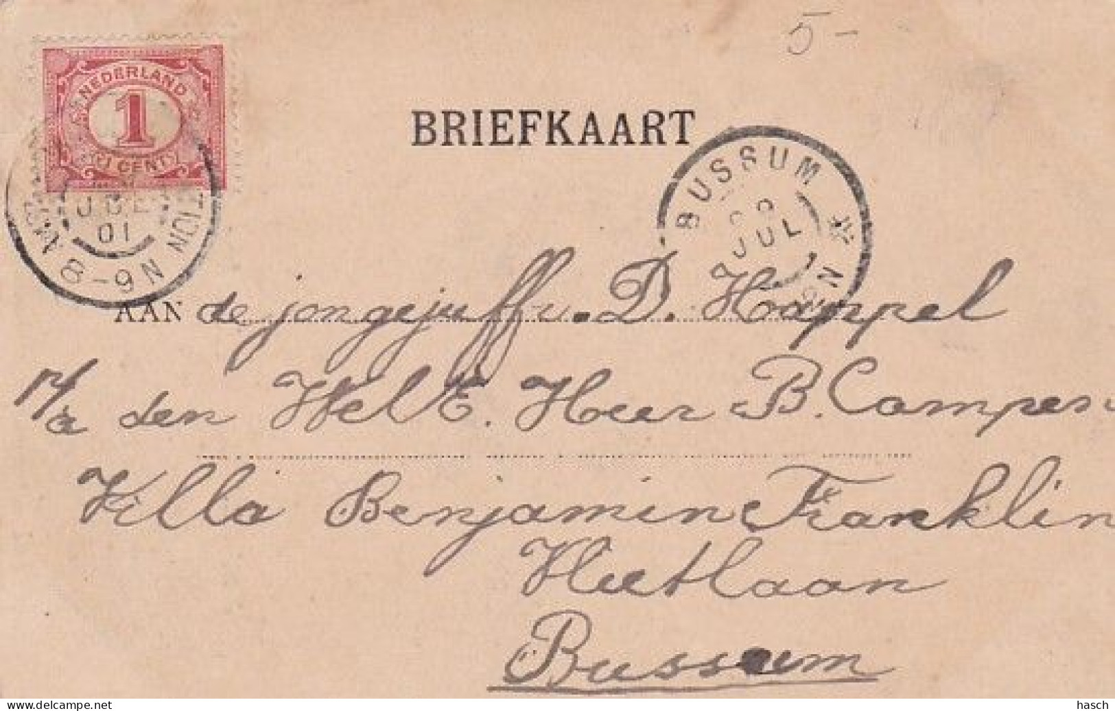 1889	6	Haarlem, Janskerk (poststempel 1901) - Haarlem