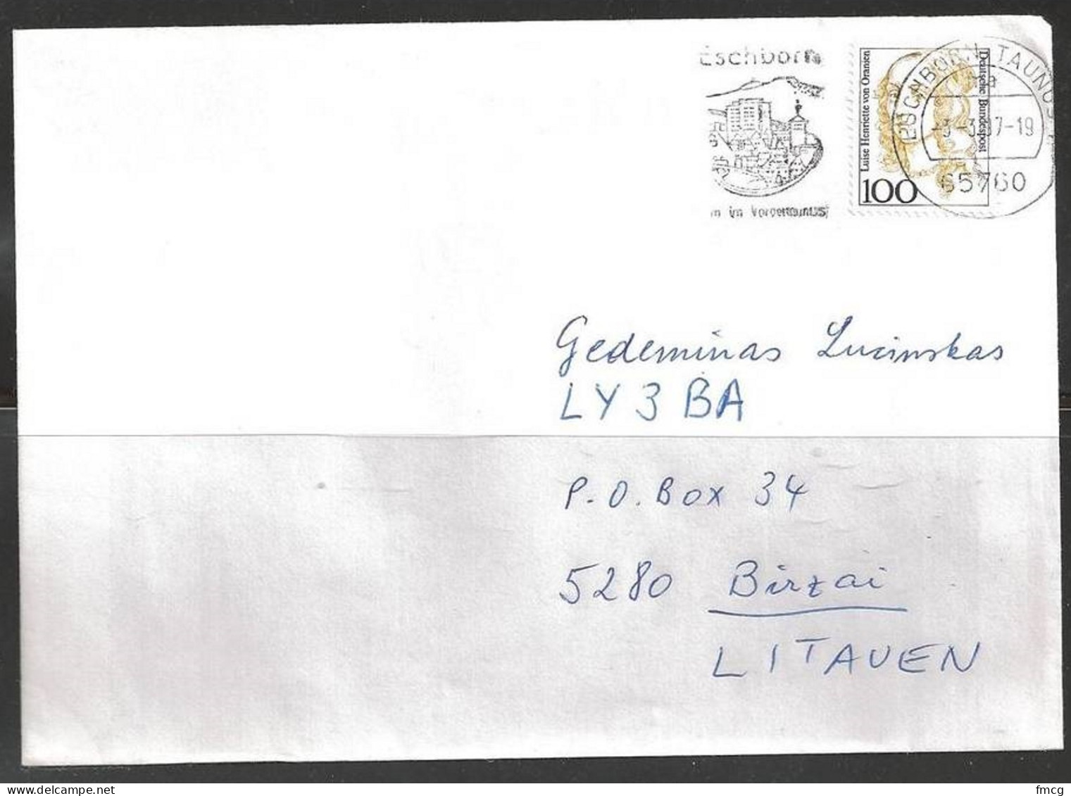 1997 Eschborr (3.3.97) To Birzai Lithuania - Covers & Documents