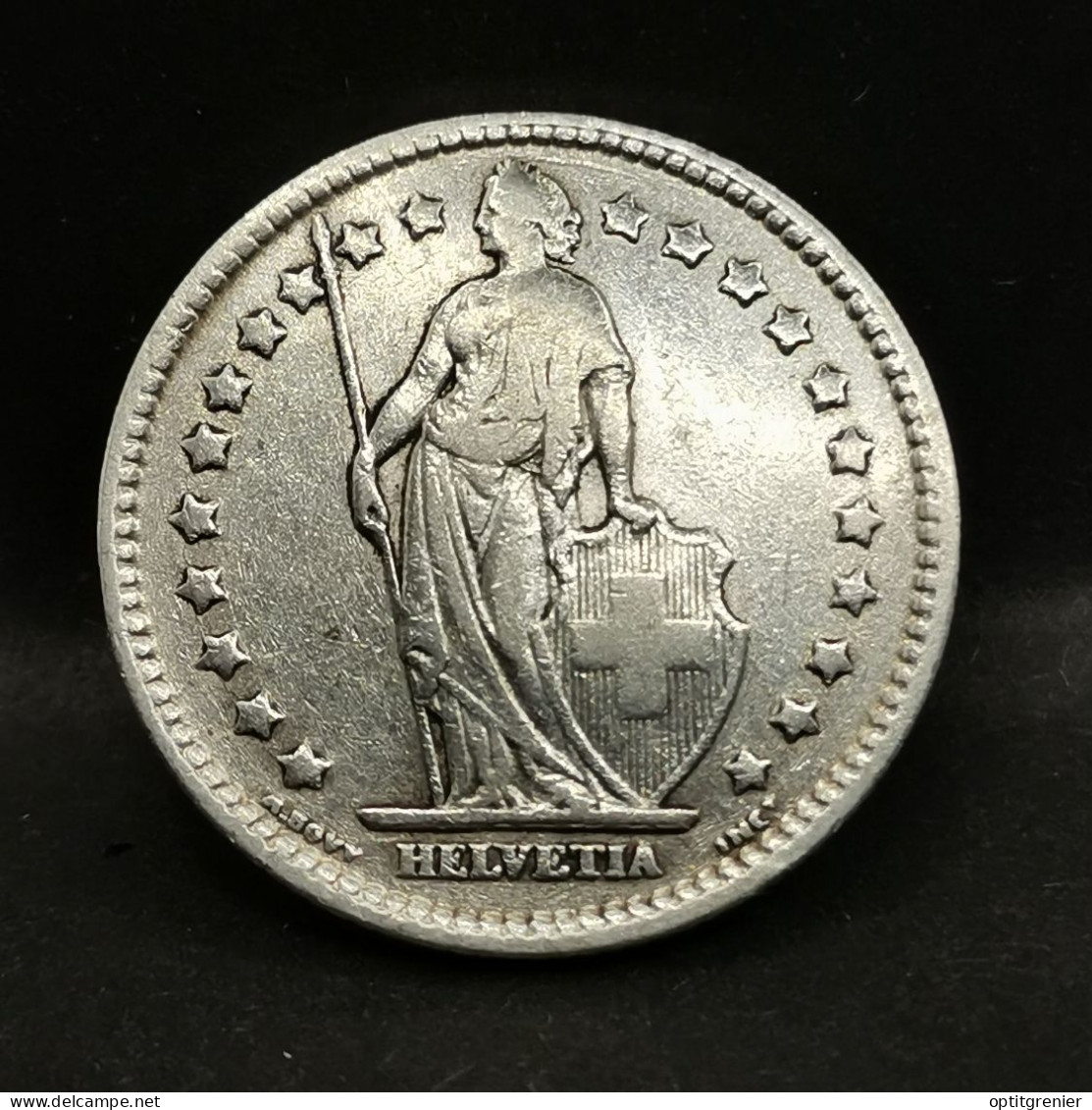 1 FRANC ARGENT 1913 B BERNE HELVETIA DEBOUT SUISSE / SWITZERLAND SILVER - 1 Franc