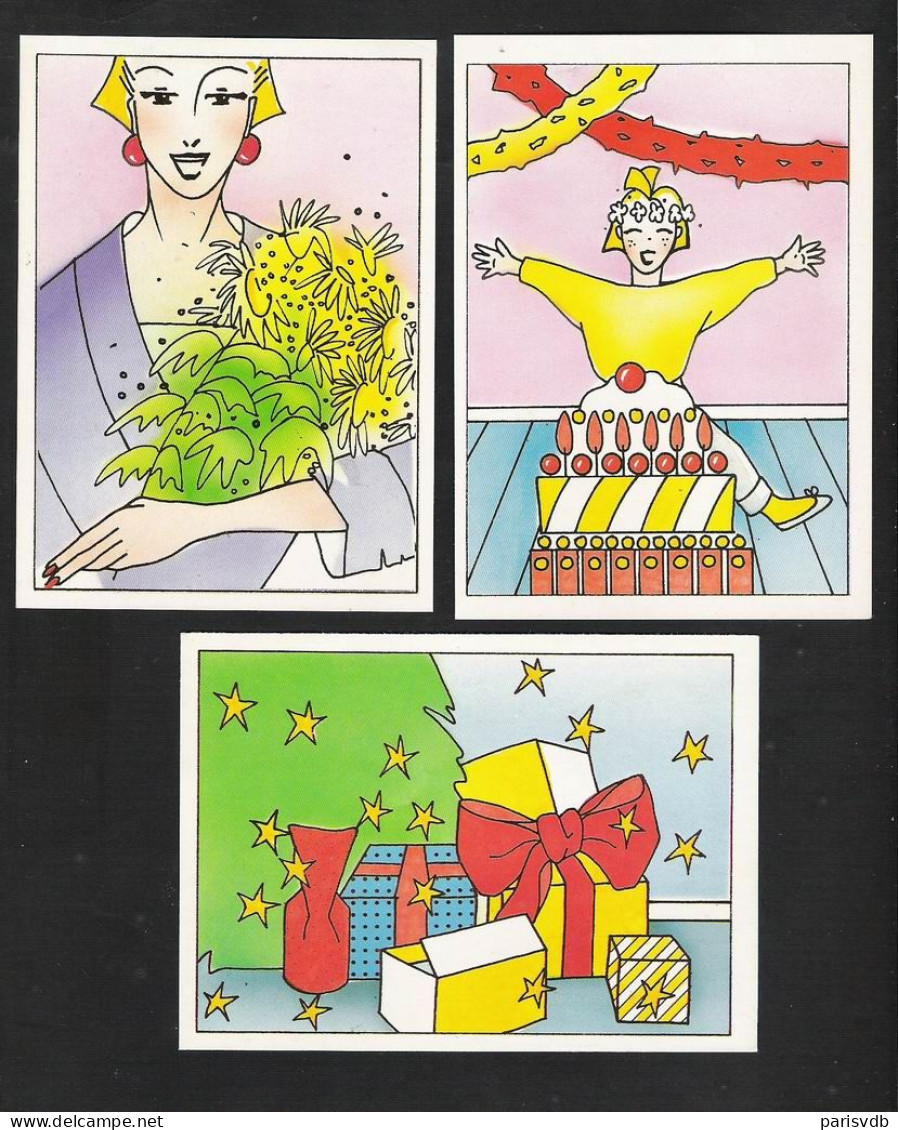 3 Oude Postkaarten - C P A  - FLAIR VIERT FEEST  (T 196) - Publicidad