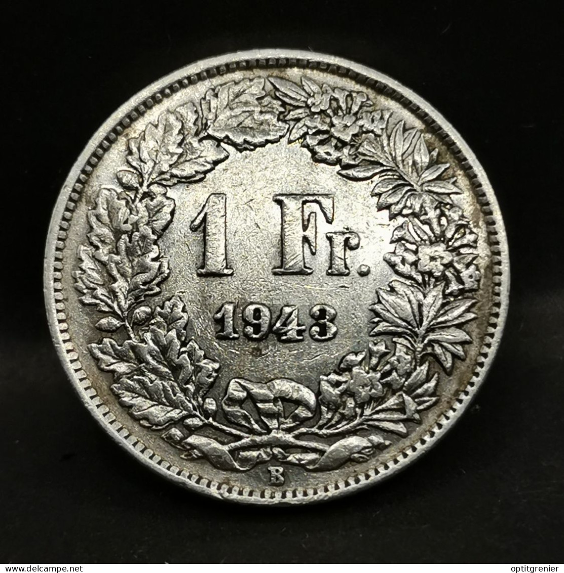 1 FRANC ARGENT 1943 B BERNE HELVETIA DEBOUT SUISSE / SWITZERLAND SILVER - 1 Franc