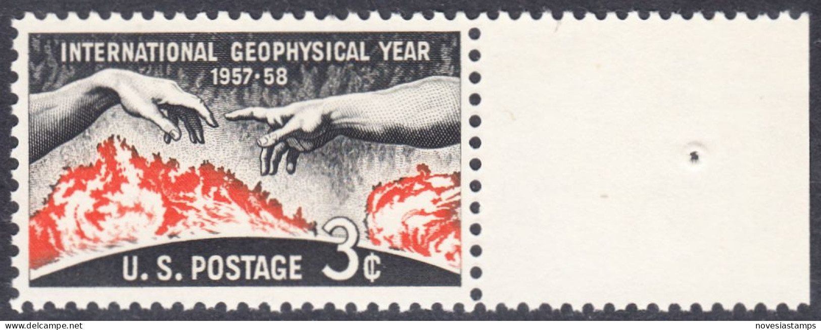 !a! USA Sc# 1107 MNH SINGLE W/ Right Margin (a3) - Geophysical Year - Nuovi