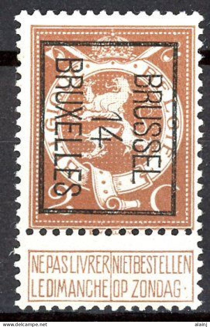 BE  PO 50   (*)    ---   BRUXELLES   ---   1914 - Typos 1912-14 (Lion)