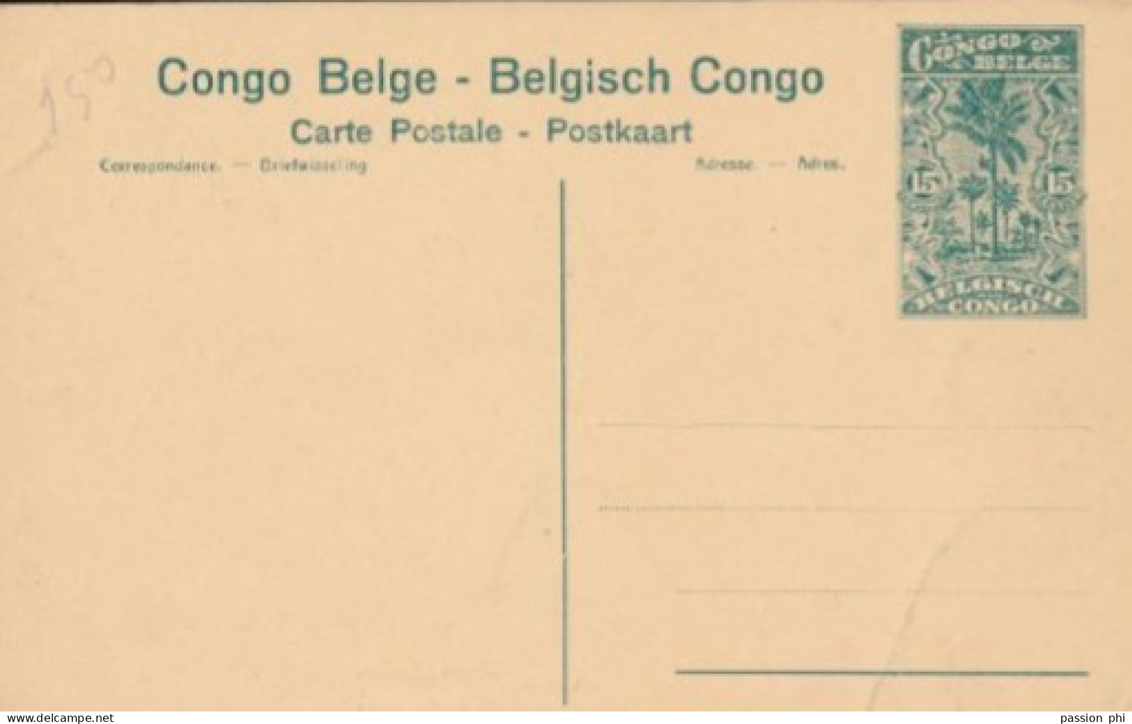 ZAC BELGIAN CONGO   PPS SBEP 61 VIEW 119 UNUSED - Enteros Postales