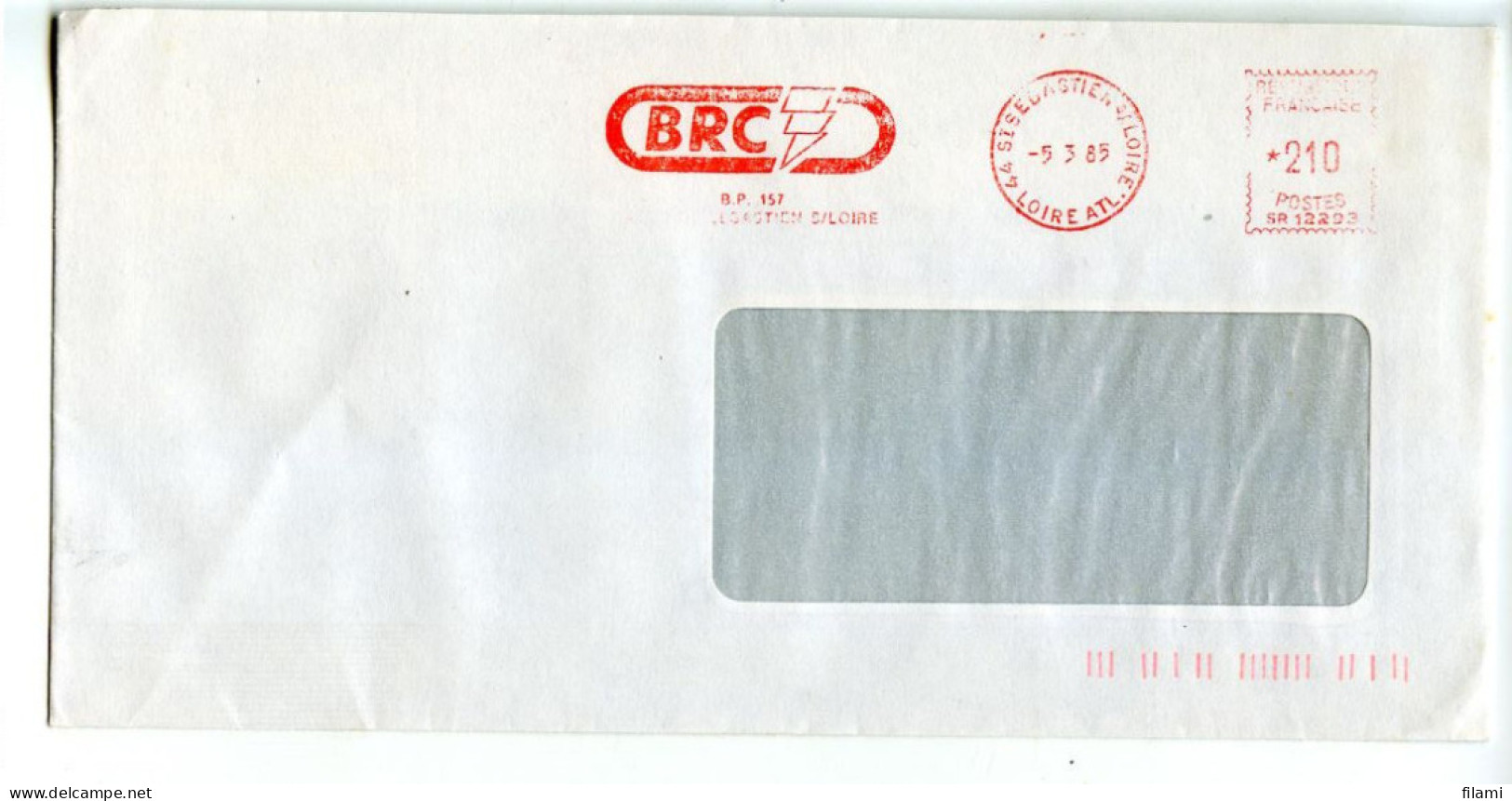 EMA Sur Lettre BRC Foudre Fléche,lettre De St.Sebasien S/Loire 1985 - EMA (Empreintes Machines à Affranchir)