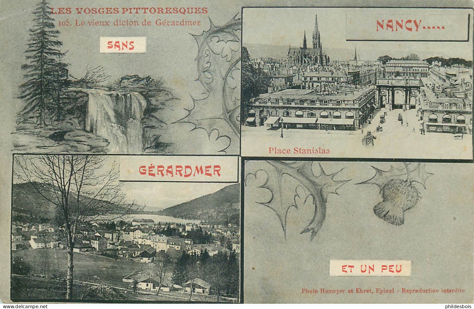 VOSGES  " Les Vosges Pittoresques "   Le Vieux Dicton De Gerardmer  SANS- NANCY- GERARDMER - ET UN PEU - Andere & Zonder Classificatie