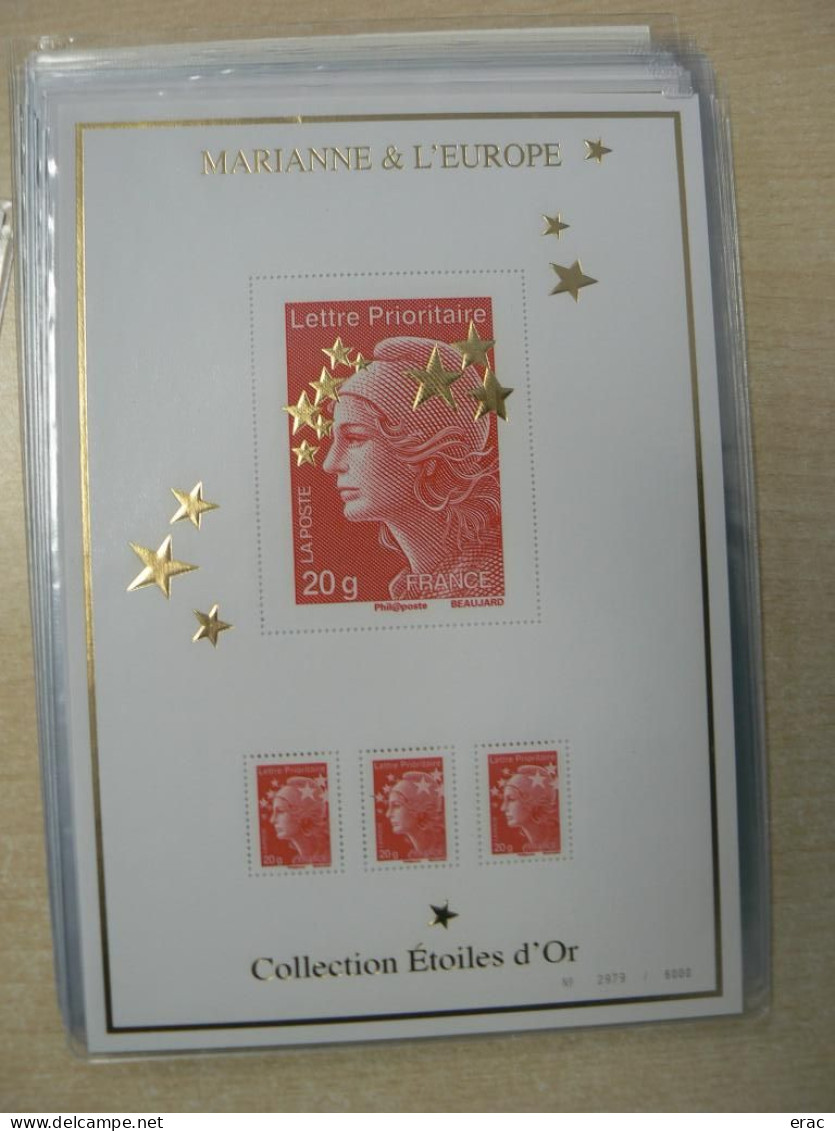 France - 2012 - Feuillets Maxi Marianne F4662A à Q - Neufs ** - Collection Etoiles d'Or - Superbe