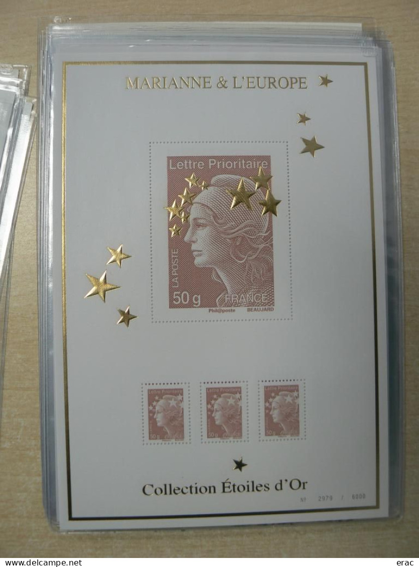 France - 2012 - Feuillets Maxi Marianne F4662A à Q - Neufs ** - Collection Etoiles d'Or - Superbe