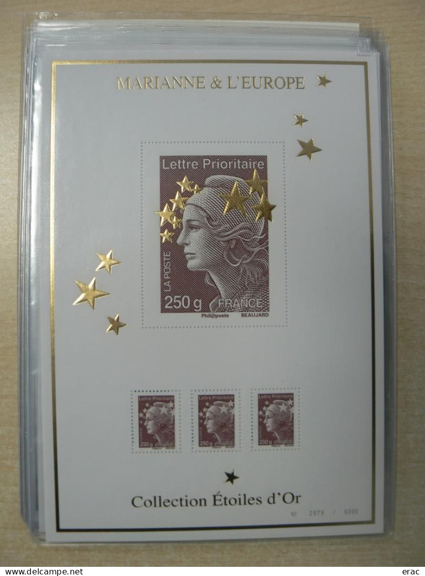 France - 2012 - Feuillets Maxi Marianne F4662A à Q - Neufs ** - Collection Etoiles d'Or - Superbe