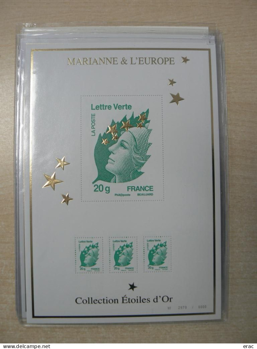 France - 2012 - Feuillets Maxi Marianne F4662A à Q - Neufs ** - Collection Etoiles d'Or - Superbe