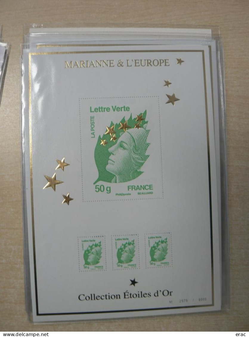 France - 2012 - Feuillets Maxi Marianne F4662A à Q - Neufs ** - Collection Etoiles d'Or - Superbe