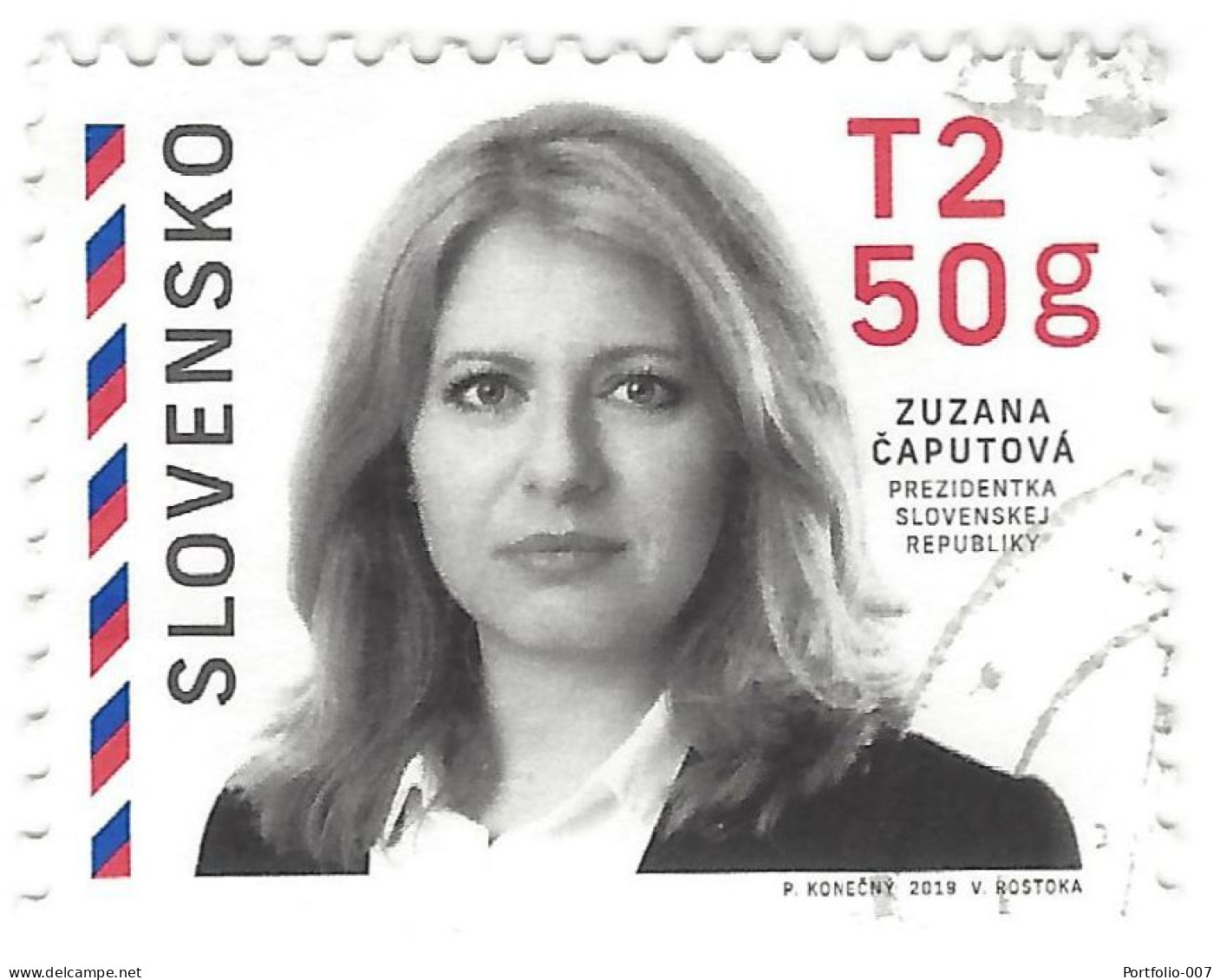 SLOVAKIA 2019 USED STAMP ZUZANA CAPUTOVA (PRESIDENT OF SLOVAK REPUBLIC) . - Oblitérés
