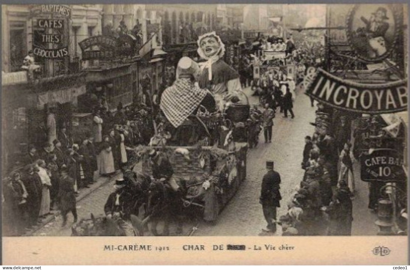 MI-CAREME 1912  CHAR DE LA VIE CHERE - Exhibitions