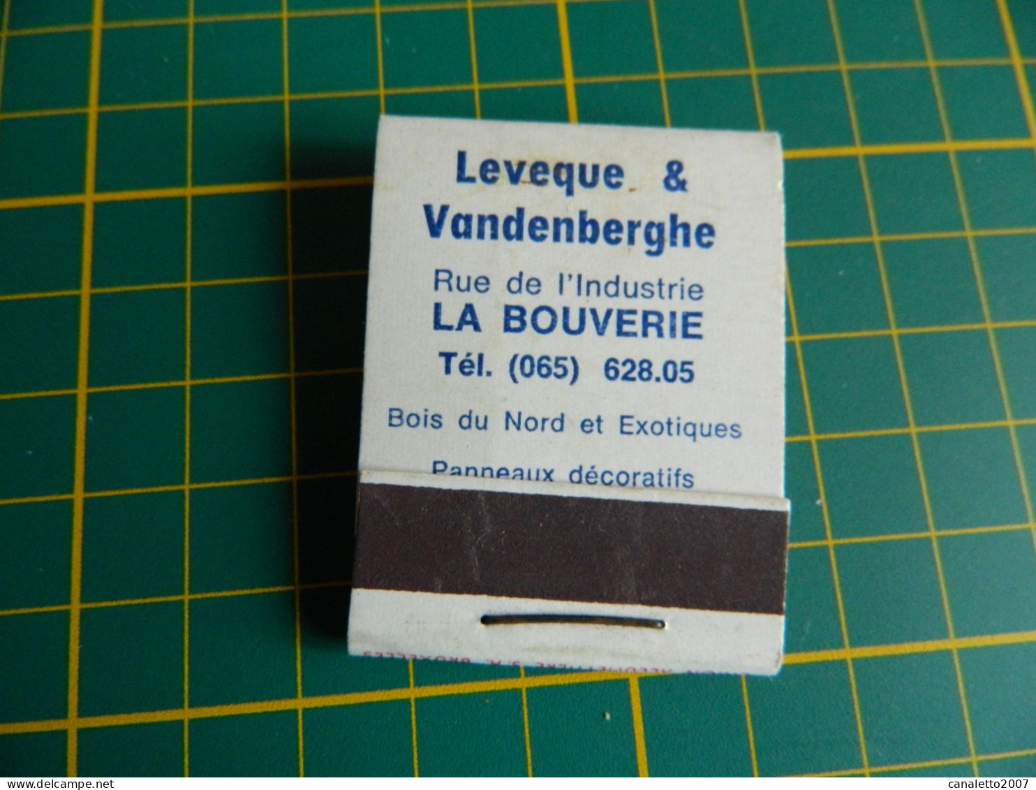 LA BOUVERIE: POCHETTE D'ALUMETTES DES ETS LEVEQUE & VANDENBERGHE RUE DE L'INDUSTRIE  PUB UNALIT - Boites D'allumettes