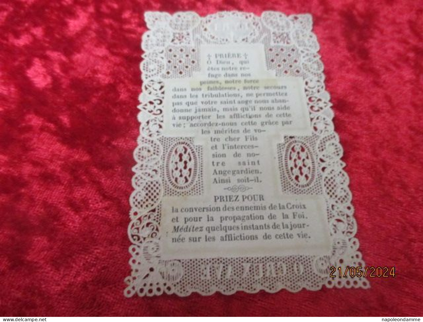 Holy Card Lace,kanten Prentje, Santino, - Images Religieuses