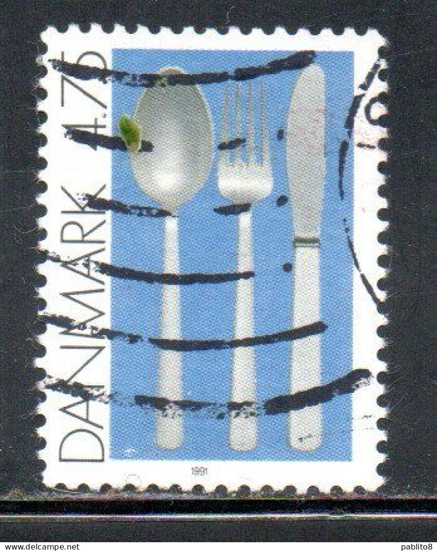 DANEMARK DANMARK DENMARK DANIMARCA 1991 DESIGNS SILVER CLUTERY BY KAY BOJESEN 4.75k USED USATO OBLITERE' - Oblitérés