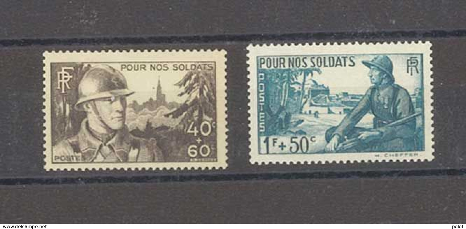 Yvert 451-452 - Pour Nos Soldats  - Lot De 2 Timbres Neufs Sans Traces De Charnières - Autres & Non Classés