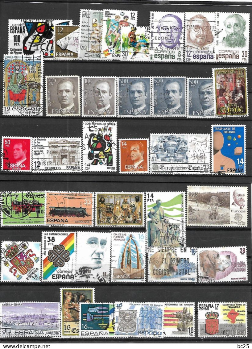 ESPAGNE -68 TRES BEAUX TIMBRES OBLITERES -AVEC DES SERIES  -  PAS EMINCES-DE 1981-90- 2  SCANS.. - Used Stamps