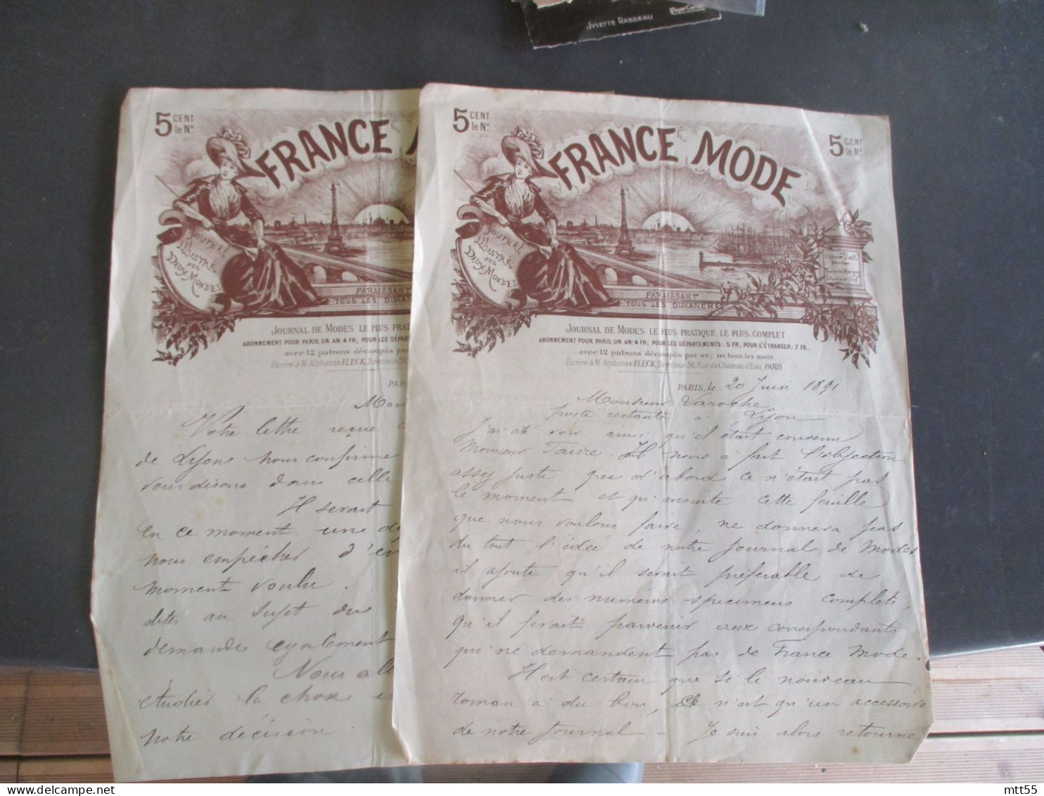 1891 LOT 2 BELLE FACTURE ILLUSTREE  FRANCE MODE - 1800 – 1899