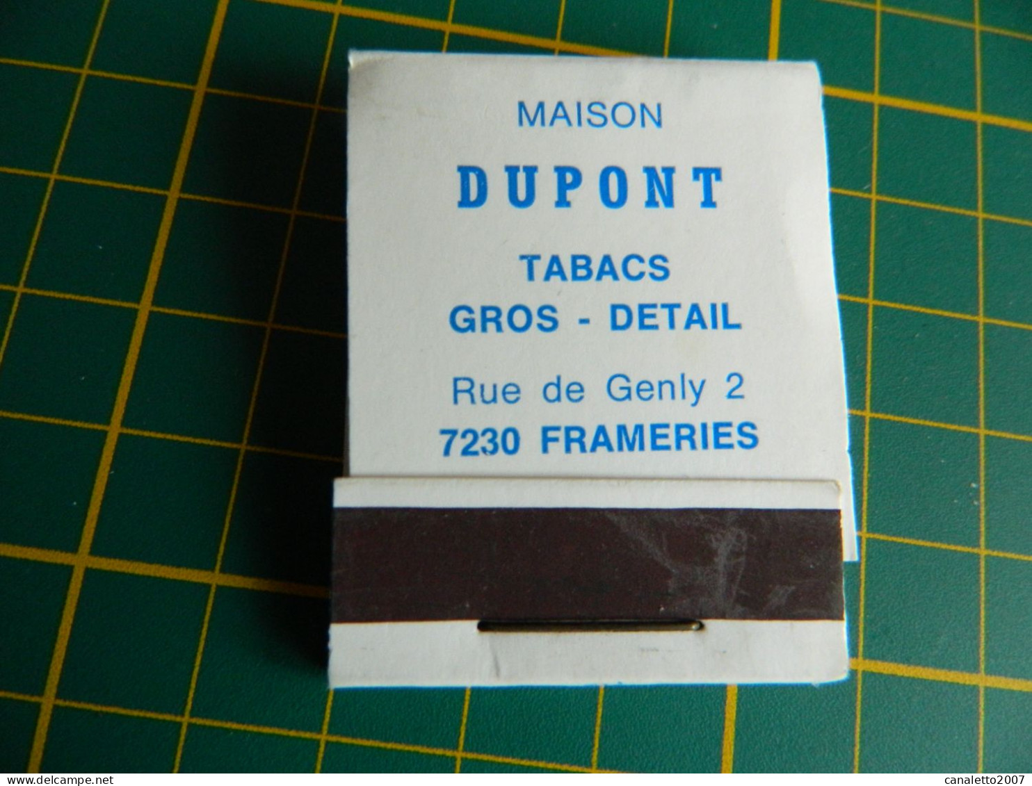 FRAMERIES: POCHETTE D'ALUMETTES DU MAGASIN DUPONT  TABACS CIGARES CIGARETTES 2 RUE DE GENLY - Boites D'allumettes