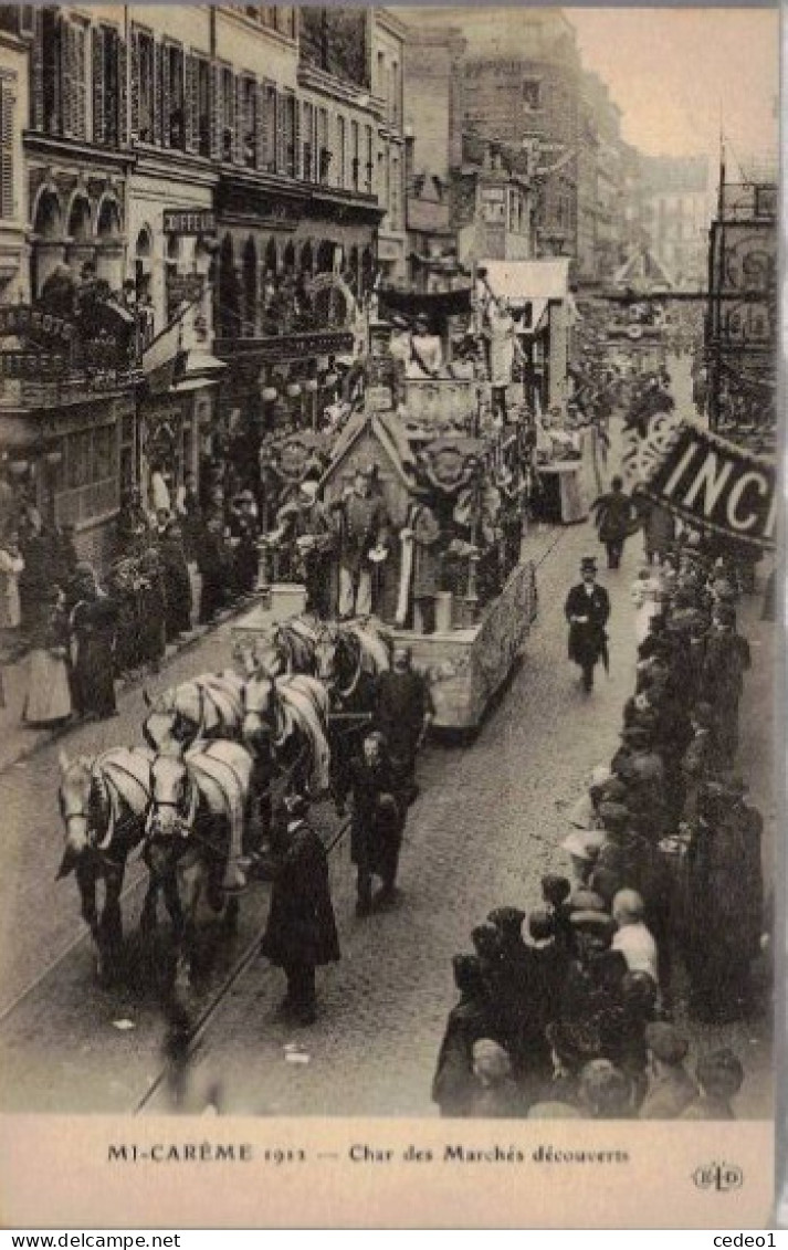 MI-CAREME 1912  CHAR DES MARCHES DECOUVERTS - Exhibitions