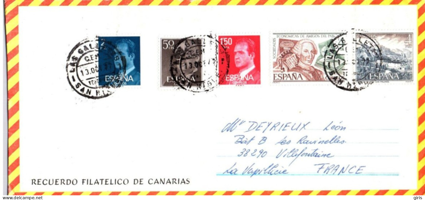 Espagne - Lettre - Recuerdo Filatélico De Canarias - Graficas Iris - Andere & Zonder Classificatie