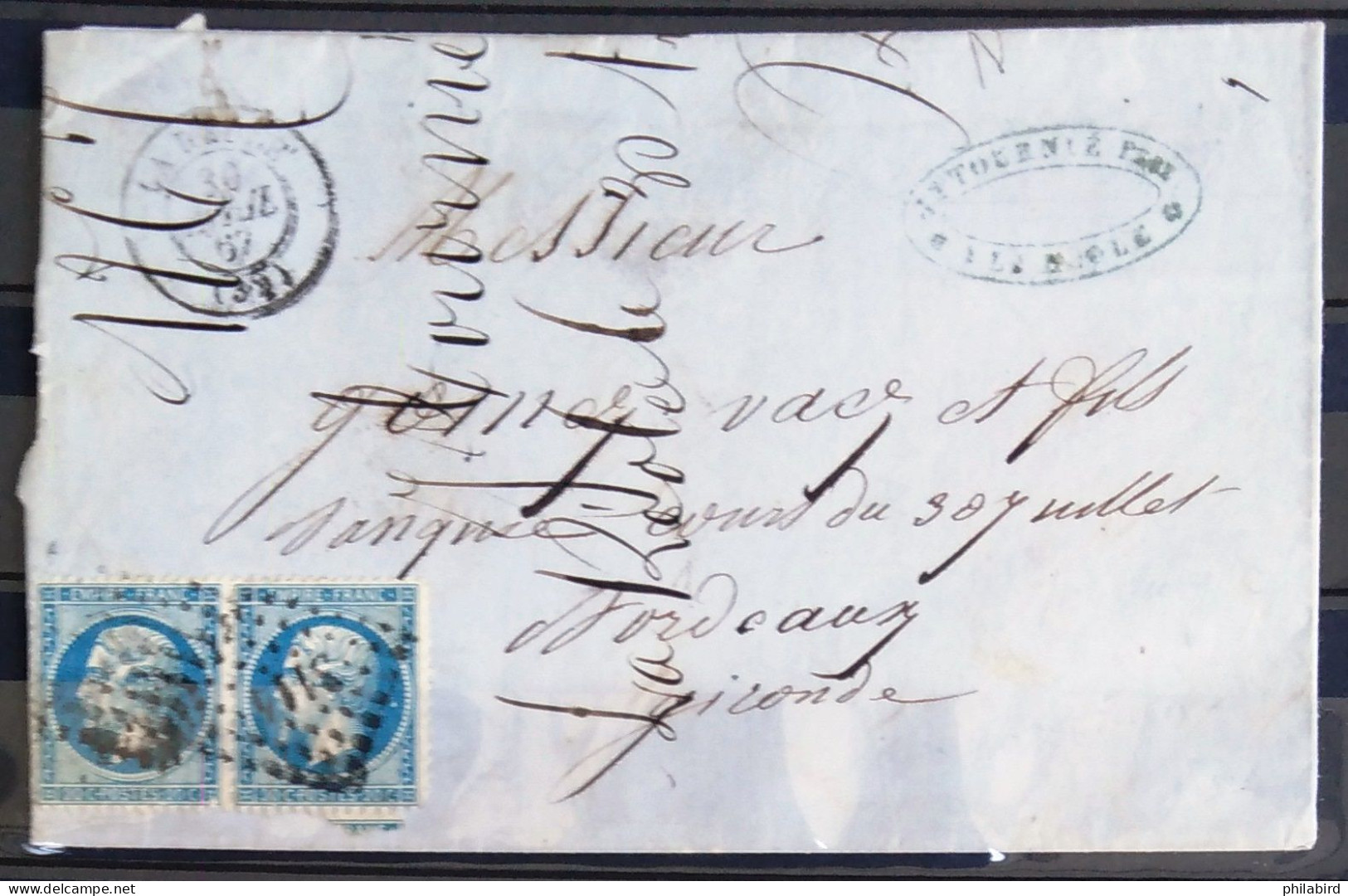 PC Du GC N° 3114 Et Cachet Type 15 - LA REOLE -  GIRONDE - LAC - 1867 - Sonstige & Ohne Zuordnung