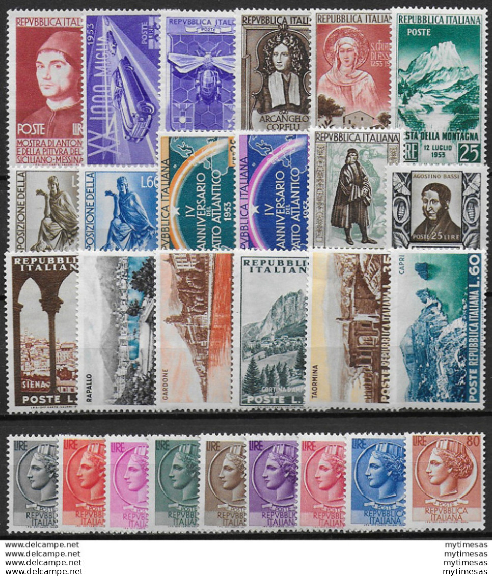 1953 Italia Annata Completa 27v. MNH - 1946-60: Mint/hinged