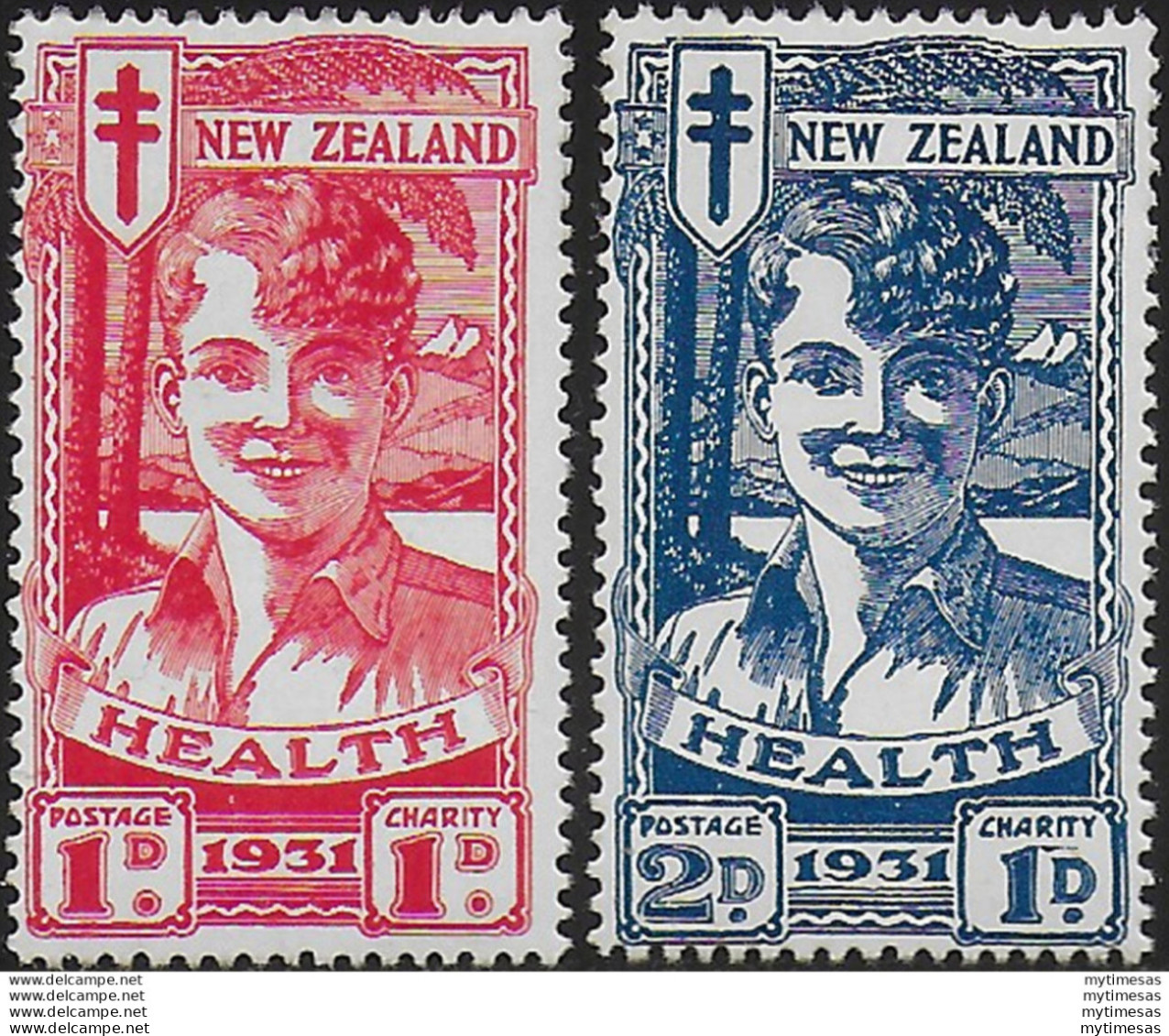 1931 New Zealand Health Smiling Boy 2v. MLH SG N. 546/47 - Autres & Non Classés