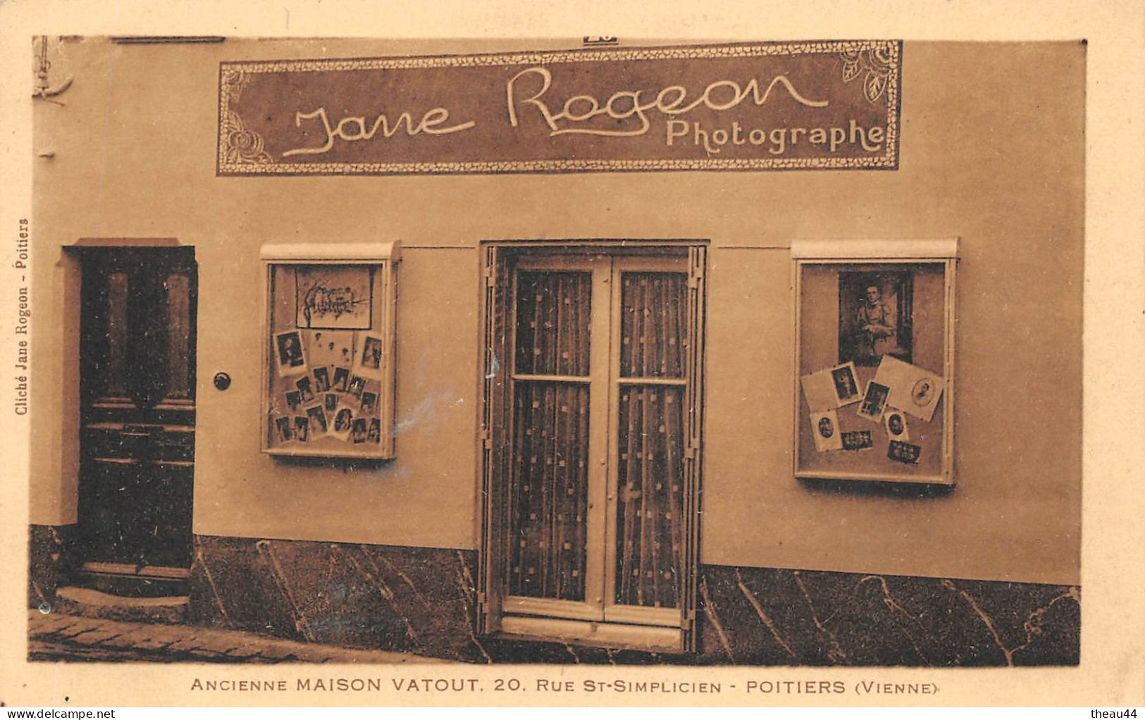 POITIERS - Carte Publicitaire Du Photographe " Jane ROGEON " 20 Rue St-Simplicien - Ancienne Maison " VATOUT " - Poitiers